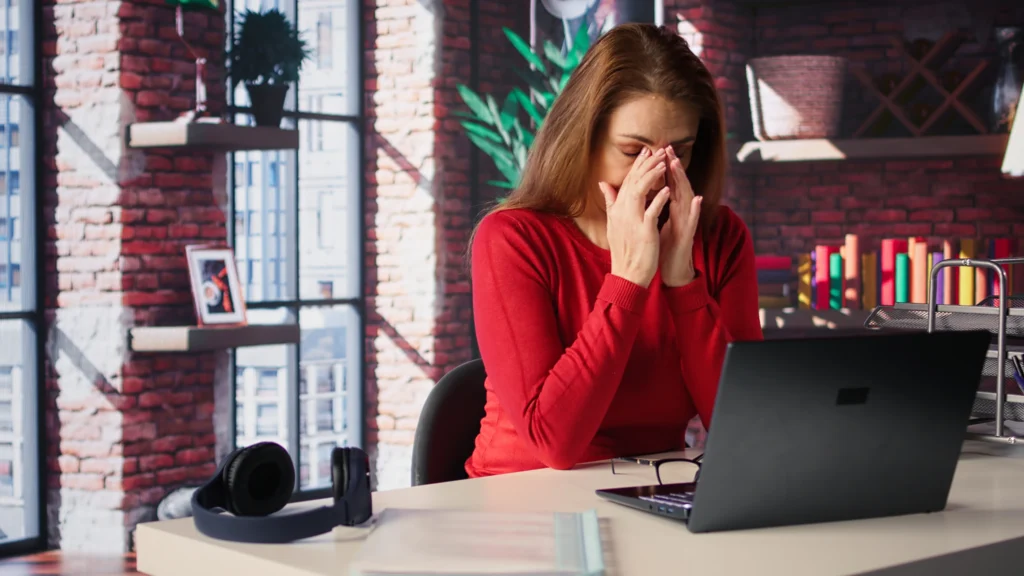 Frustrated business owner looking at a website that is not converting