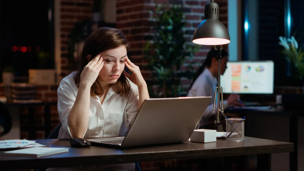 Frustrated business owner looking at a website that is not converting