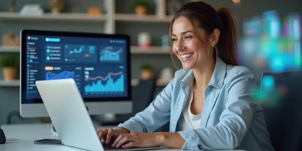 lead generating website dashboard showing customer inquiries and sales growth