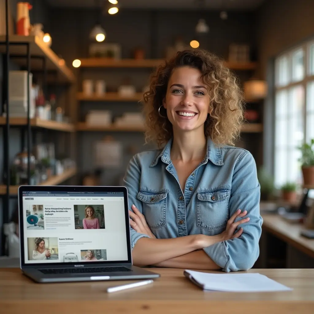 web design vs DIY website builder in small business shop