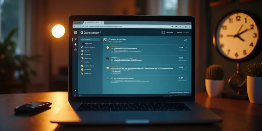 does my business need a website image showing a laptop screen with multiple customer inquiries and timestamps proving 24/7 business activity