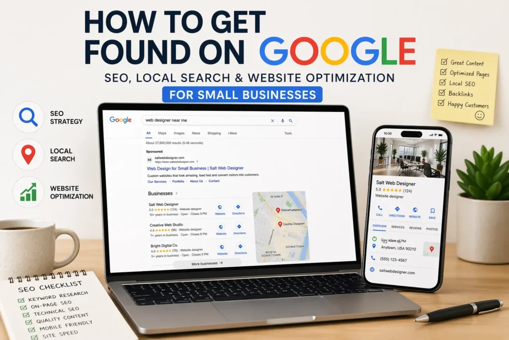 How to get found on Google using SEO, local search, and website optimization for small businesses